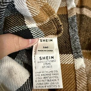 SHEIN Checkered Shirt in Tan and Black